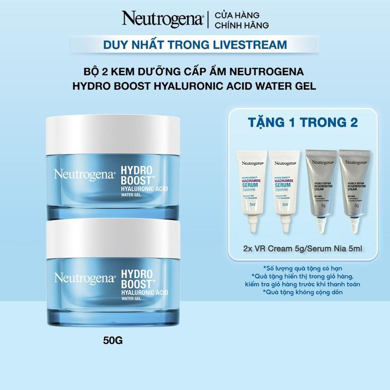 Bộ 2 Kem dưỡng cấp nước cho Da dầu Neutrogena Hydro Boost Hyaluronic Acid Water Gel 50g x 2 - Skincare Nữ | Chăm sóc da | Làm đẹp da Dưỡng Ẩm Da