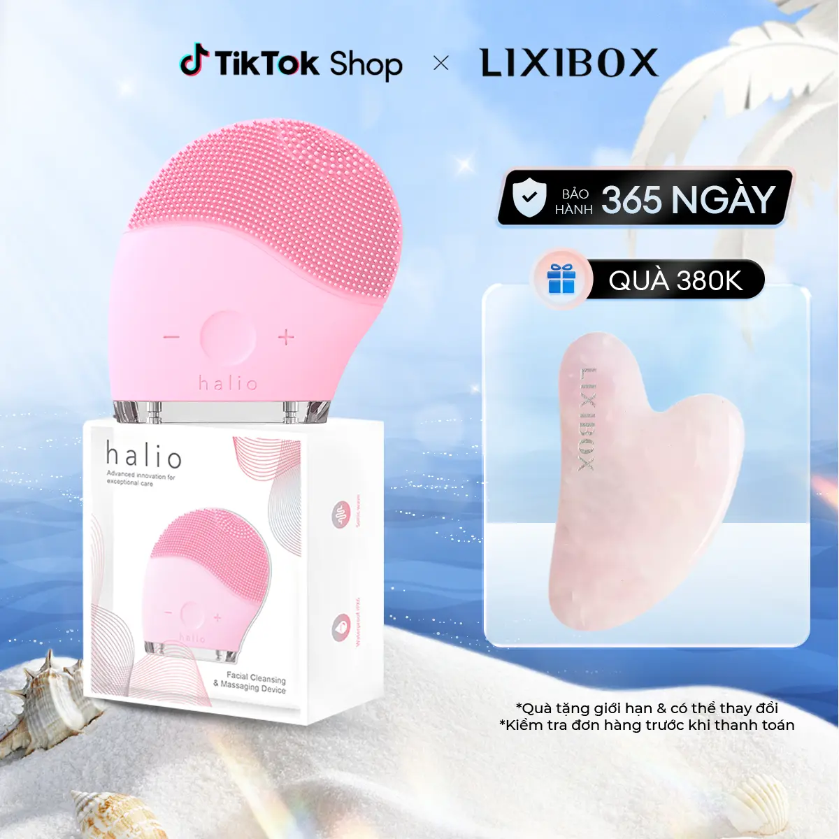 [KOLs] Máy Rửa Mặt Halio Facial Cleansing & Massaging Device Sóng Âm Dành Cho Mọi Loại Da Nữ Women Silicon