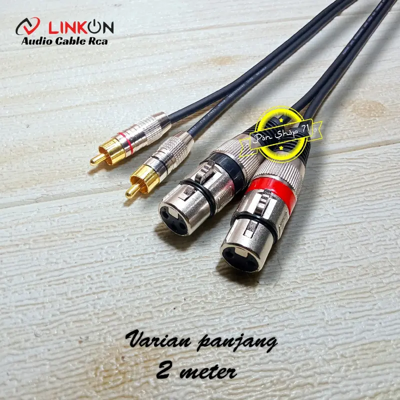Kabel Mixer ke Power Ampli Jack Xlr Female ke Rca 1 Set/sepasang kabel Original linkon - 50 Cm Accessories Splitter Speaker Silver 4