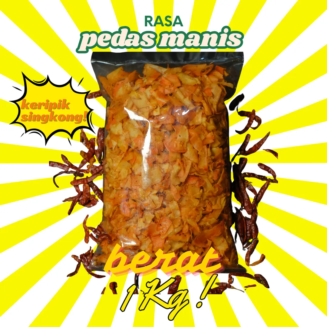 1 Kg Keripik Kriwil Pedas Manis Bumbu Kering Food Snacks Cemilan Makanan Asin snack jadul