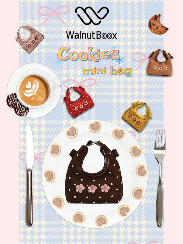  Túi Xách Hoa Ngọt Ngào Dành Cho Nữ In Chấm Bi Chất Liệu Da Lộn Túi Đeo Chéo Túi Son Môi Hàng Mới Về 