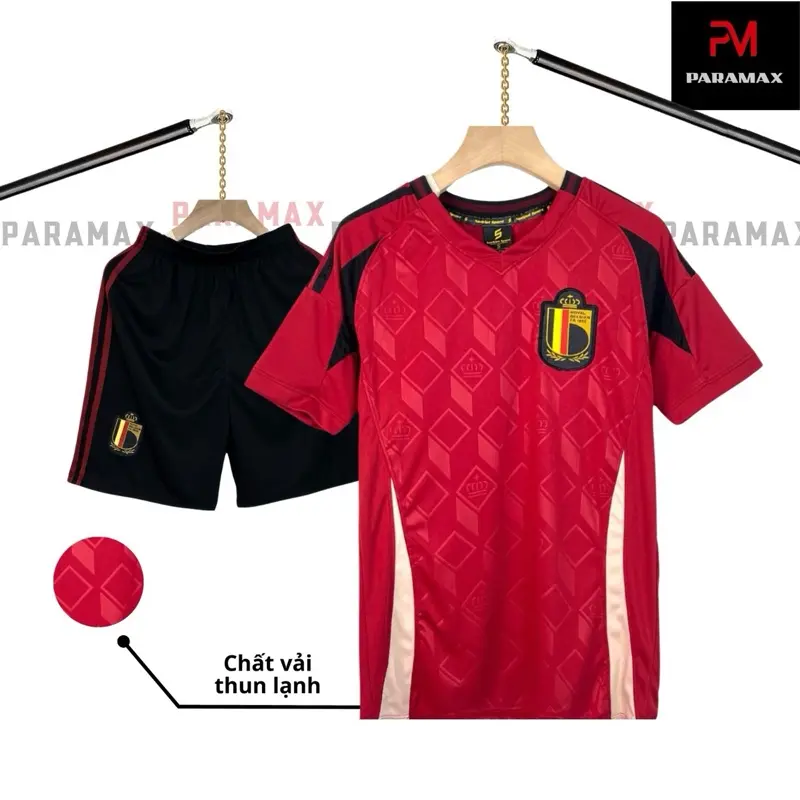 Bộ quần áo bóng đá, đồ đá banh BỈ ĐỎ 2024/2025 logo THÊU thun lạnh cao cấp LOẠI I Top Sport