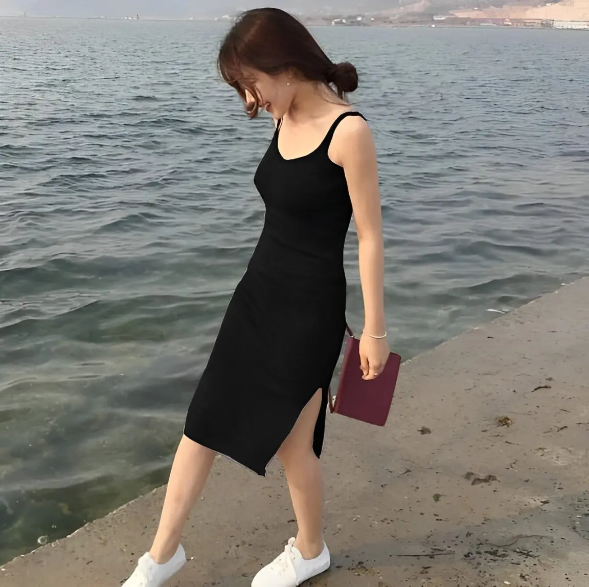 FF Dress Rajut Girl Ld 90 - 100 cm P 100 cm B 200 gr Cotton Polyester #4414
