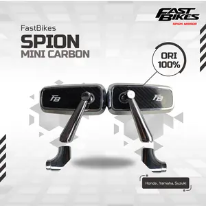 FASTBIKES Kaca Spion Variasi Chrome Hitam Mini Karbon Universal Vario Mio Beat Aerox Nmax Spacy Scoopy