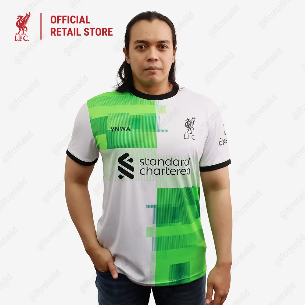 [Men Away] Liverpool FC 23/24 Supporter Jersey Away Men White - Official LFC Jersey Original Pria Putih