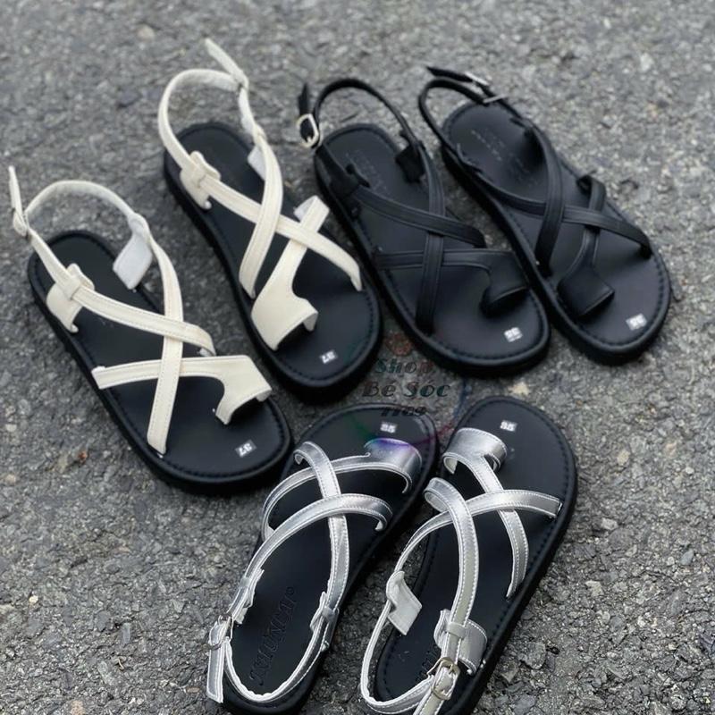 Giày  Sandan xỏ ngón xinh (đế bệch),mẫu chuẩn size,chân tròn  tăng  dùm  shop 1 size,đế mang êm chân,để chóng trơn trượt.