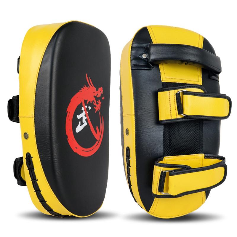 Product Introduction of 1PCS Curved Boxing Muay Thai Hand Target Wear Resistant Shock-Absorbing Faux Leather Kick Target 7
