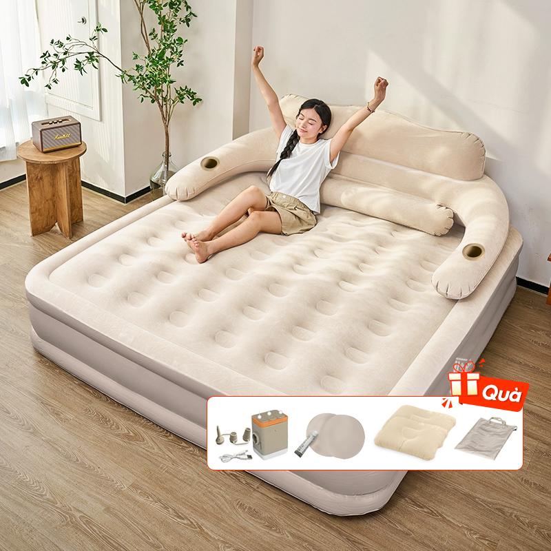 Nệm hơi tự bơm Giường Hơi Nệm bơm hơi ghế hơi tựa lưng đệm hơi tự bơm gấp gọn nệm ngủ 2 người 3 người