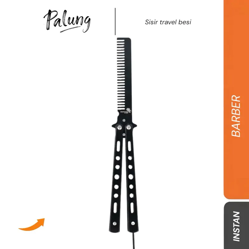 Sisir Lipat Barber Compact profesional butterfly