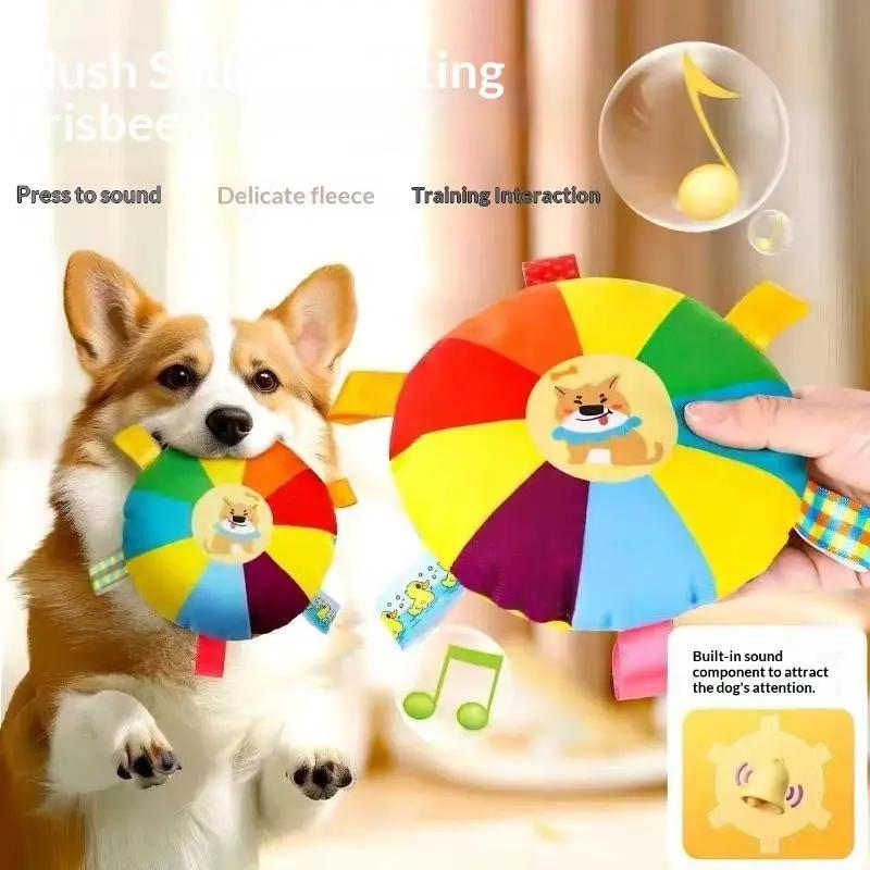 Squeaky sang trọng con chó bay đĩa mềm tương tác nhai đồ chơi cho vật nuôi…