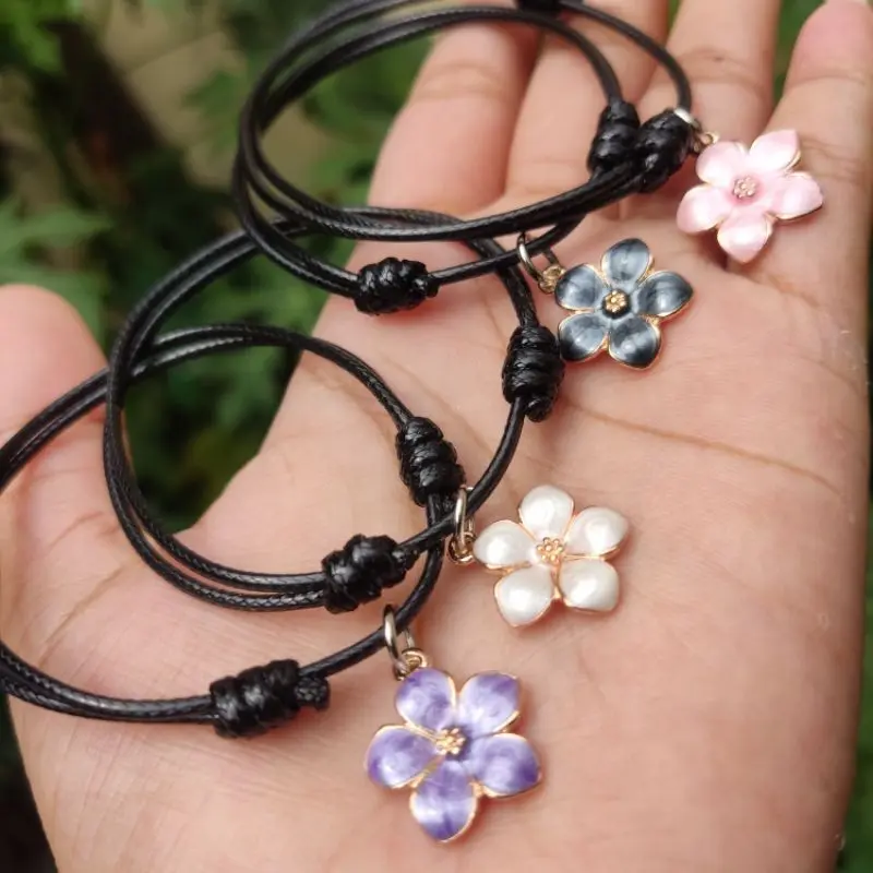 Gelang Couple Bunga Cantik Laki-laki Ulang tahun Harian Ulang tahun Keterlibatan Kain Plastik Pelapisan Logam