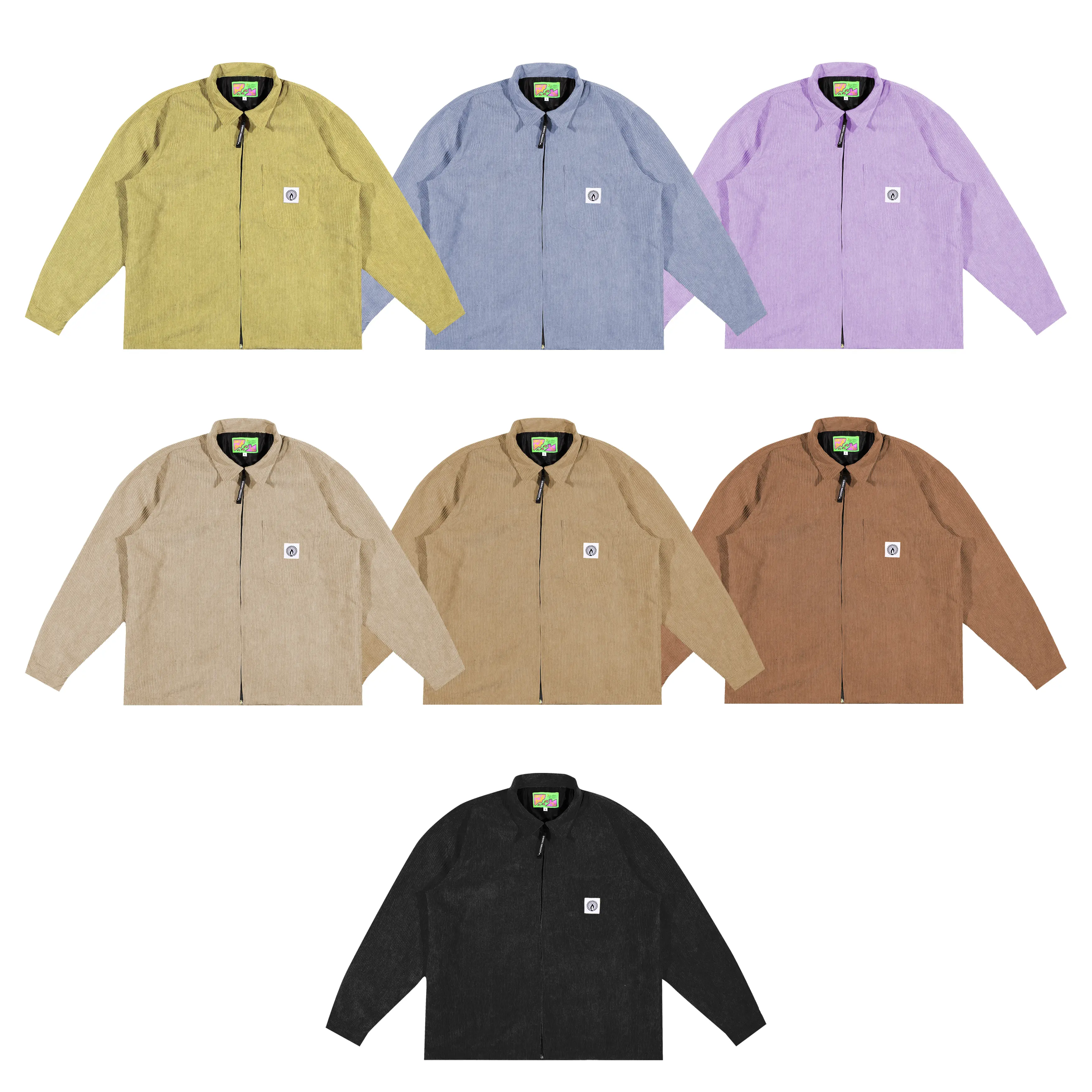 Shining Bright Light Corduroy Work Jacket - Multi Color Jaket Outer Pria Boxy Fit