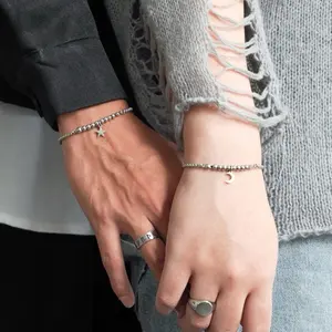 Studio Confidence - Moon & Star Bracelet / Gelang rantai pria wanita stainles steel anti karat