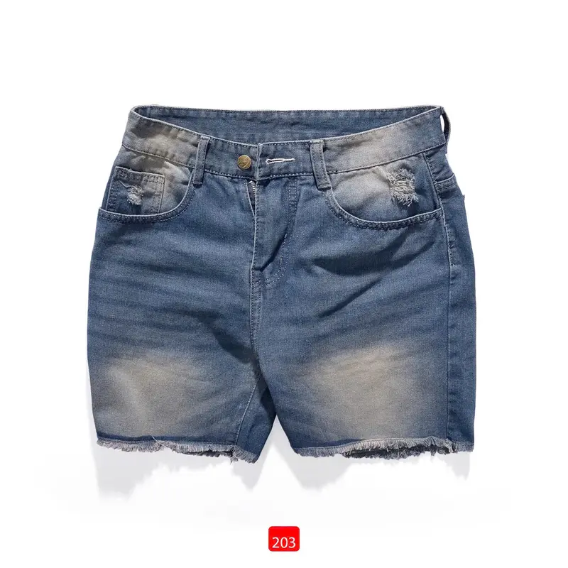 QS230 Quần Short Jean Nam Rách 2 Bên- Chất Jean Co Dãn Nhẹ Phối Đồ Phong Cách QS230 Menswear 4