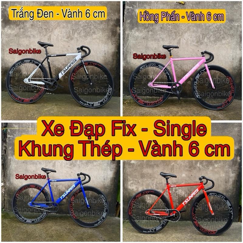 Vành 6cm Xe Đạp Thể Thao Fix Gear Và Single Bản Khung Thép Vành 6cm Đủ Màu Dành Cho Chiều Cao Từ 1m55 Trở Lên Kèm Dây Strap Đồ Lắp Dây Quân Ghi Đông Gắn Xe Đạp Sports Đạp Xe Đạp Saigonbike