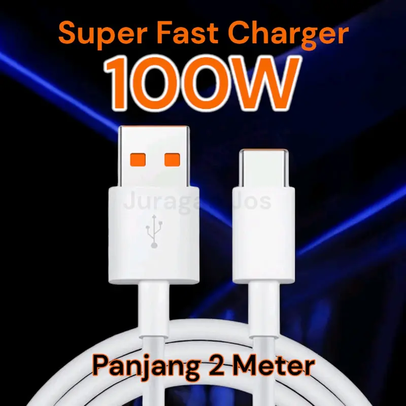 Charger Kabel USB Type Tipe C 100W Data Multifungsi Fast Charging 6A 2M 0