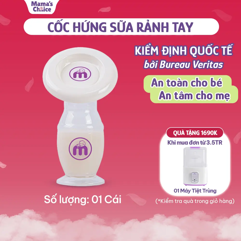 Cốc Hứng Sữa Mama’s Choice, Hút Sữa Rảnh Tay, Chất Liệu Silicone Cao Cấp, Chứng Nhận An Toàn FDA