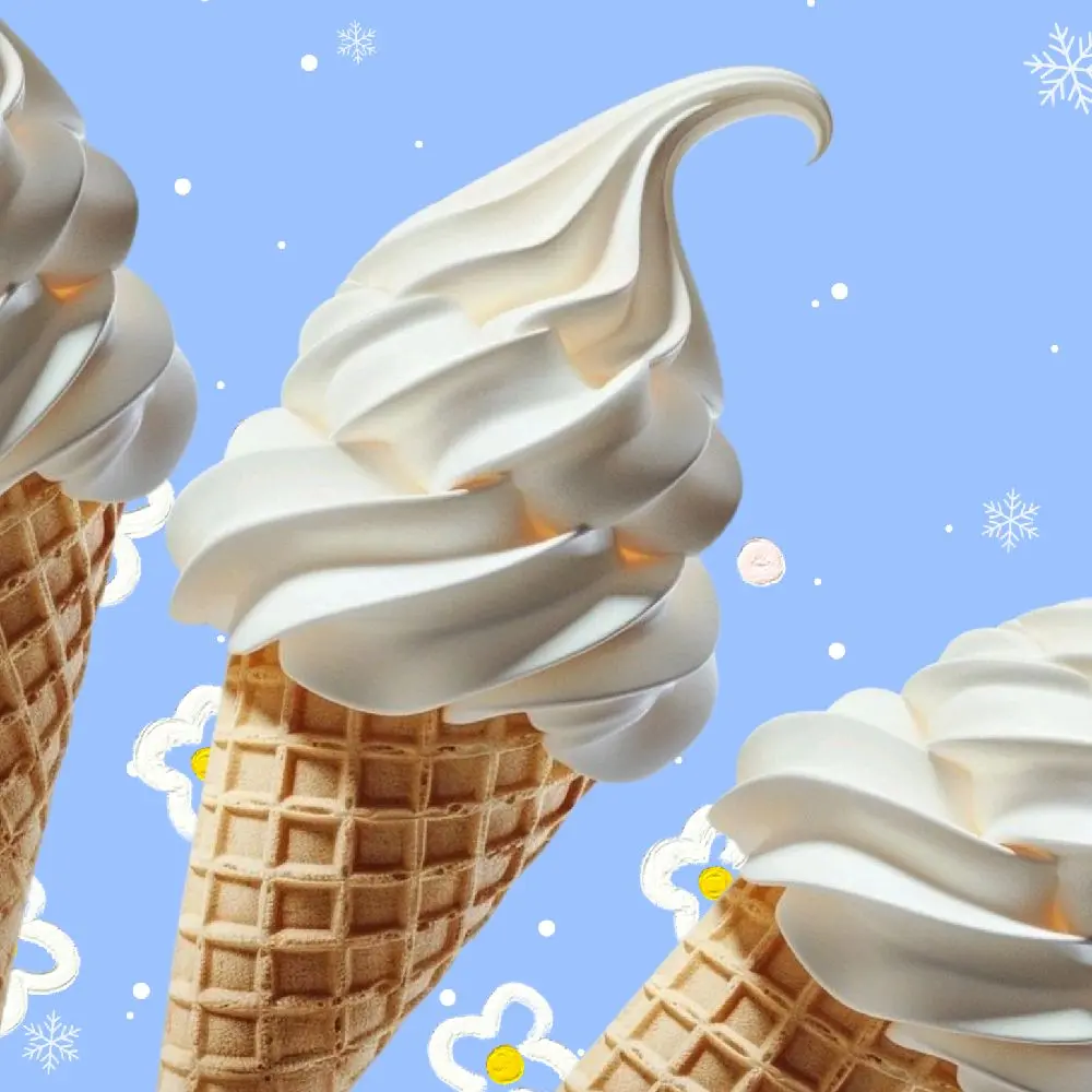 Creamy Vanilla Ice Cream Cone