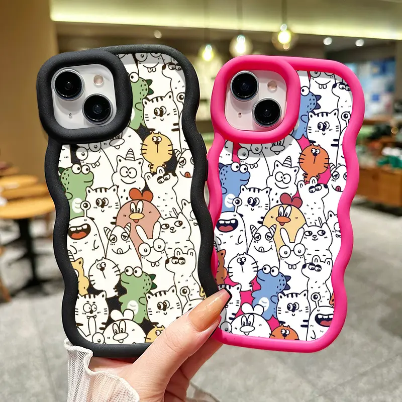 Casing Hp Untuk Realme 5 5i 5s 6i Case pola Hewan lucu Cesing Kasing baru Casing HP lensa kamera Kesing silikon Gelombang Softcase 3