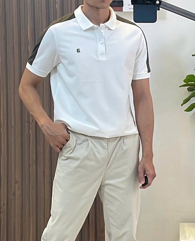 Áo polo FLEX chất liệu cá sấu cotton phối vai mát mẻ, thanh lịch, lịch lãm - J16