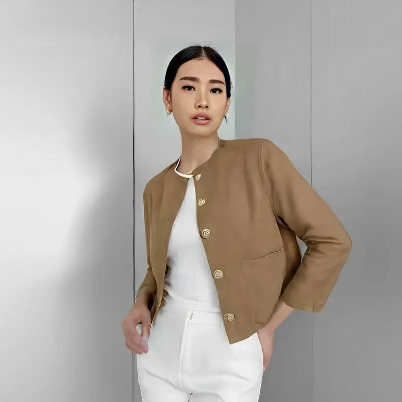TWINGKLE Eiko outer crop blazer lengan panjang wanita 4