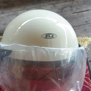 Helm Bogo Retro Hijab MLA Dewasa Kaca Pilot Motorcycle Helm Open Face Premium SNI Model Terbaru Kuning dengan Busa Telinga Bisa Dilepas dan Stylish Anti UV Painting Protect