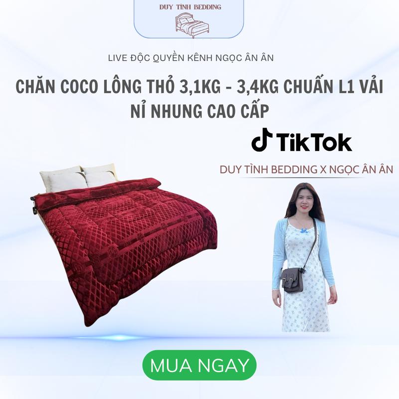 LIVE độc quyền Chăn CoCo nỉ lông thỏ nặng 3,2-3,5 kg kt 2mx2m2- nhiều màu sắc Duy Tình Bedding