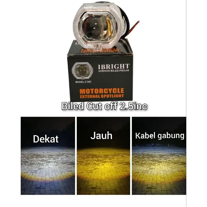 IBRIGHT C943 - Projie Biled Cut Off mini 2.5inc Original Ibright Jamin terang