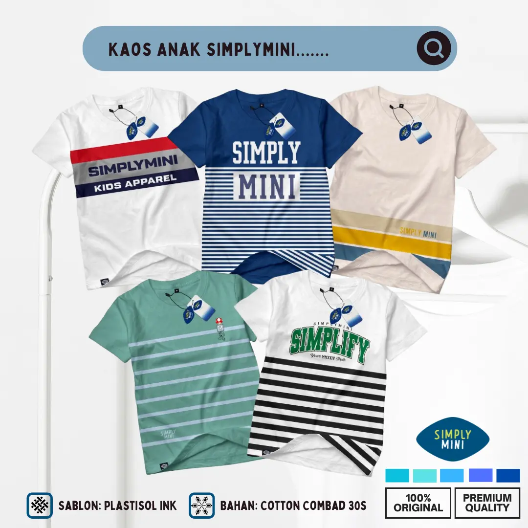 Simplymini Kaos Anak Laki Laki Sablon Depan Garis Garis Stripes Series Kekinian Termurah Berkualitas
