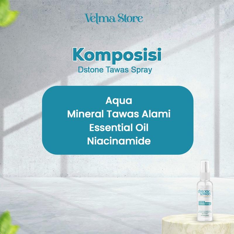 Dstone Deodorant Tawas Extra Whitening 60ml isi 3pcs Anti Ketiak Hitam, Pencerah Ketiak, atasi Bau Tubuh dan Memutihkan non Roll Organic 24 Months anti bakteri 5