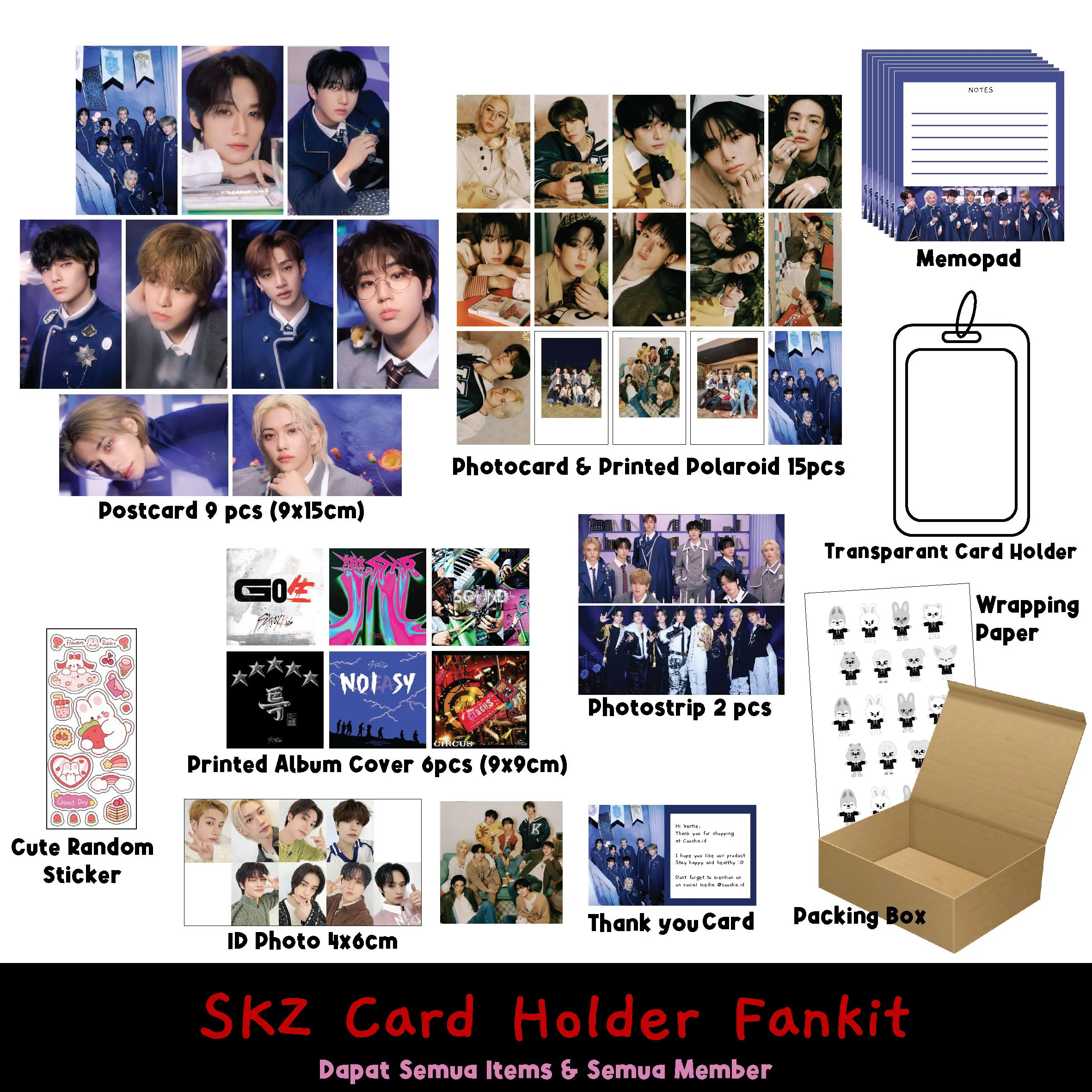 Straykids SKZ Fankit - dapat semua items - Stray Kids Photocard & Card Holder