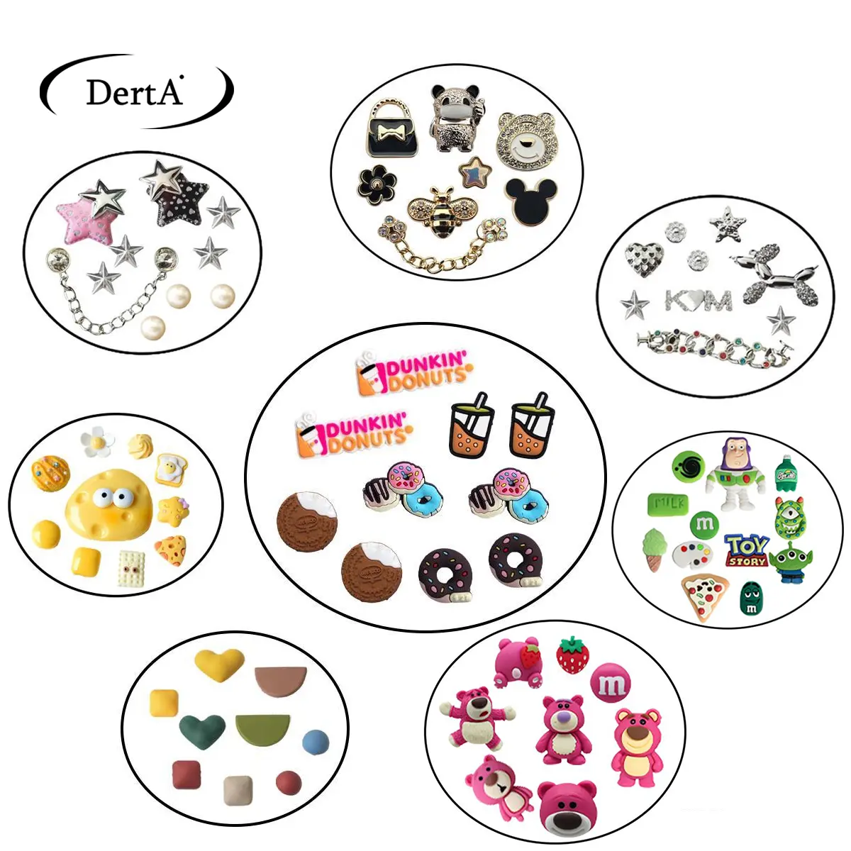 DertA' Sandal Aksesoris Logam Aksesoris Hewan Satu Set Dengan 9-10 Pcs Aksesoris Shoes Joy Baim