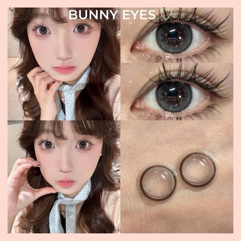 Kính Áp Tròng Lens Xám Grit Ash Gray Size 14.2mm Độ Cận Từ 0.00 Đến 6.00 Độ (Tặng Kèm Khay Dụng Cụ Đeo )- Bunny Eyes fairy