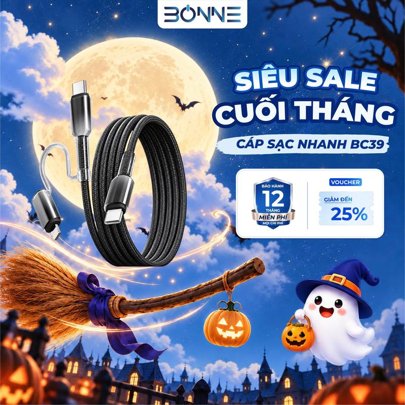 ( Quyền Leo x BONNE) Cáp Sạc Nhanh 3in1 BC32 By Bonne TECHNOLOGIQUE, Dây Sạc Nhanh Phù Hợp Cho Cả Điện Thoại Và Máy Tính Tối Đa 65W, Bảo Hành 12 Tháng