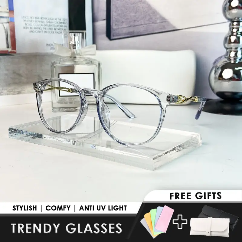 【Free Box & Lap】Kacamata Photocromic Anti Radiasi/ kacamata Minus Wanita Pria Cowok/ Elastik dan anti sinar Matahari Uv400 / Fotocromic Anti Sinar Kacamata Photochromic / glasses Optics Eyewear Myopia/ Kacamata minus Optik【COOLVISION】【COD】【G531】 3