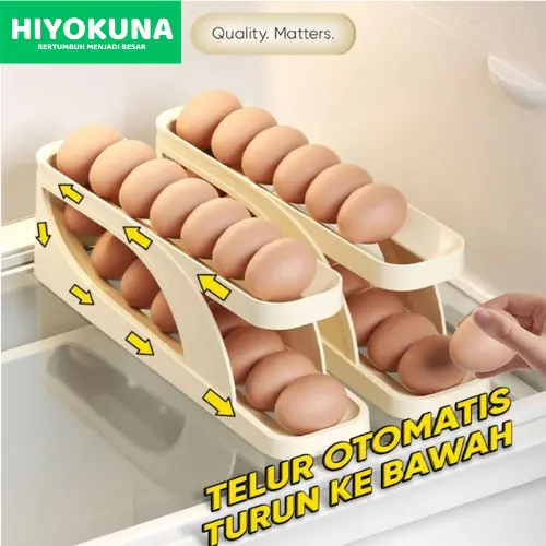 Rak Telur 2 Tingkat E15 / Egg Tray / Tempat Penyimpanan Telur Minimalis / Egg Storage Organizer / Rak Telur guling / telur guling / Rank 2