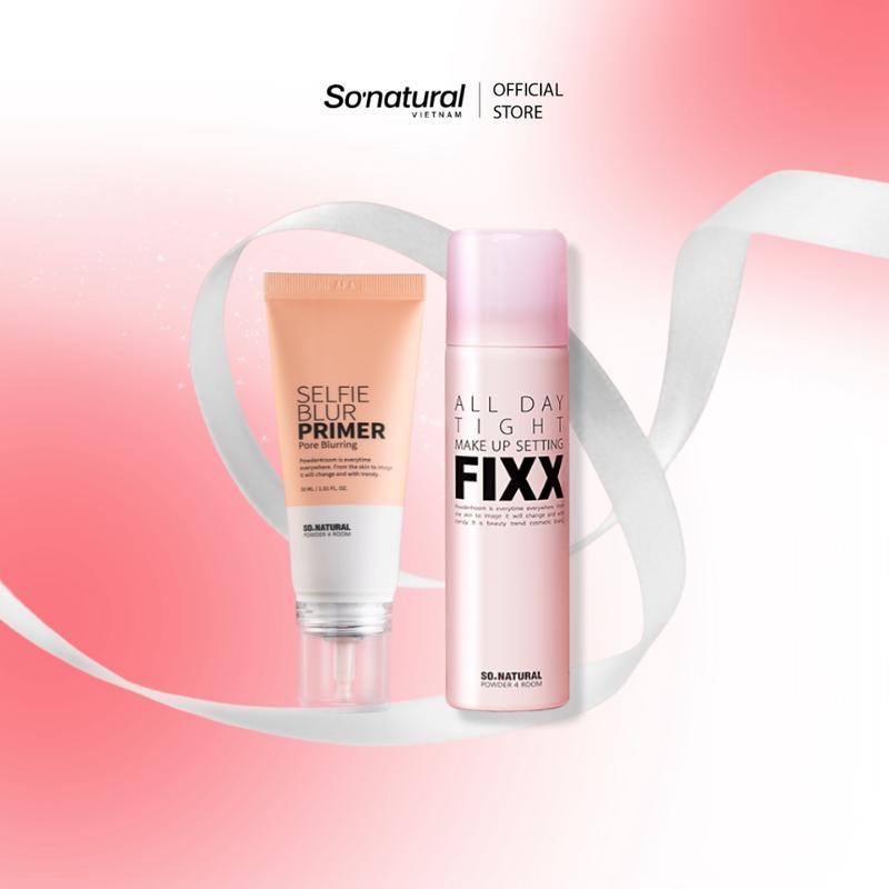   COMBO  Xịt Khóa Makeup So Natural 75ML + Kem Lót Selfie Blur Primer 35ML 