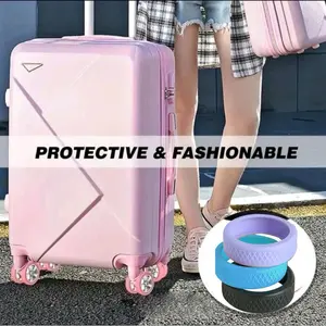 8 Pcs Protektor Karet Silikon Pelindung Cover Roda Koper Silikon Luggage Trolley Wheel Cover Kursi SH A26