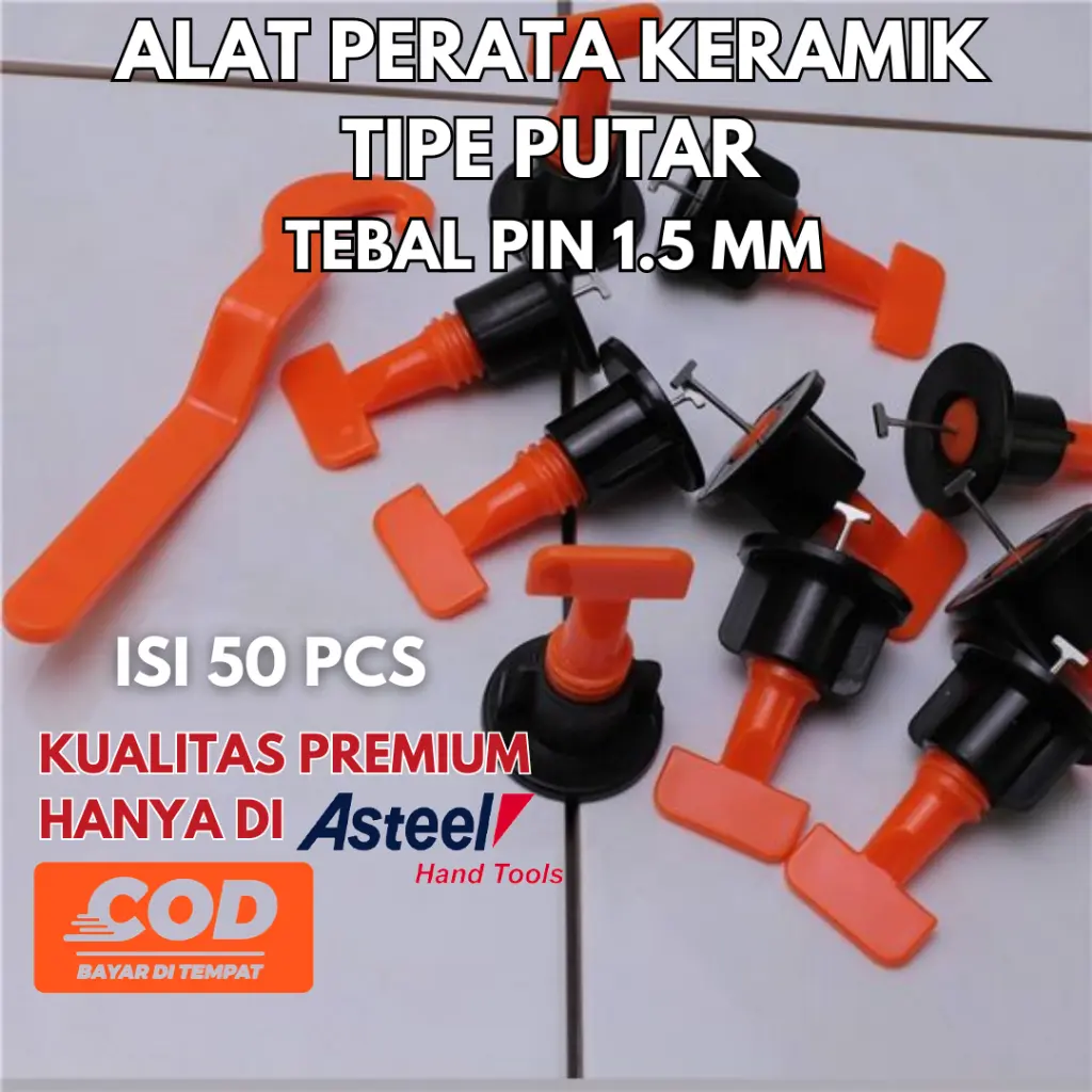 Asteel Alat perata pasang keramik granit lantai dinding nat pin 1.5mm tile leveling spacer pertukangan
