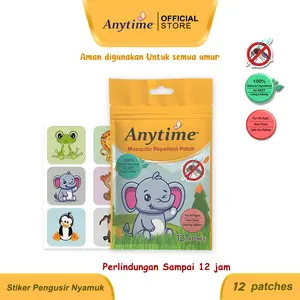 Anytime Mosquito Repellent Patch Stiker Pengusir Nyamuk Alami Kemasan Sachet Isi 12 Patches