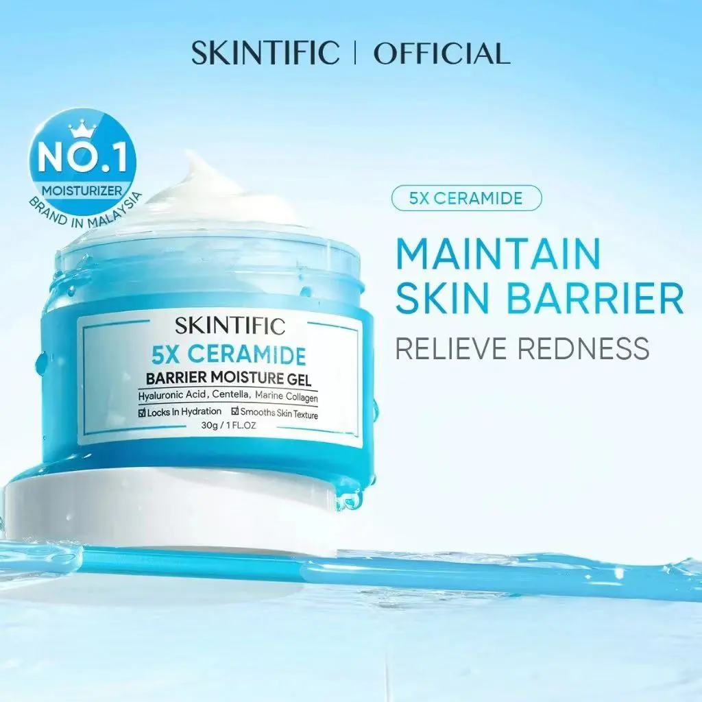 SKINTIFIC 5X Ceramide Skin Gel Moisturiser Barrier Repair Moisturizer Day Night Cream 30g