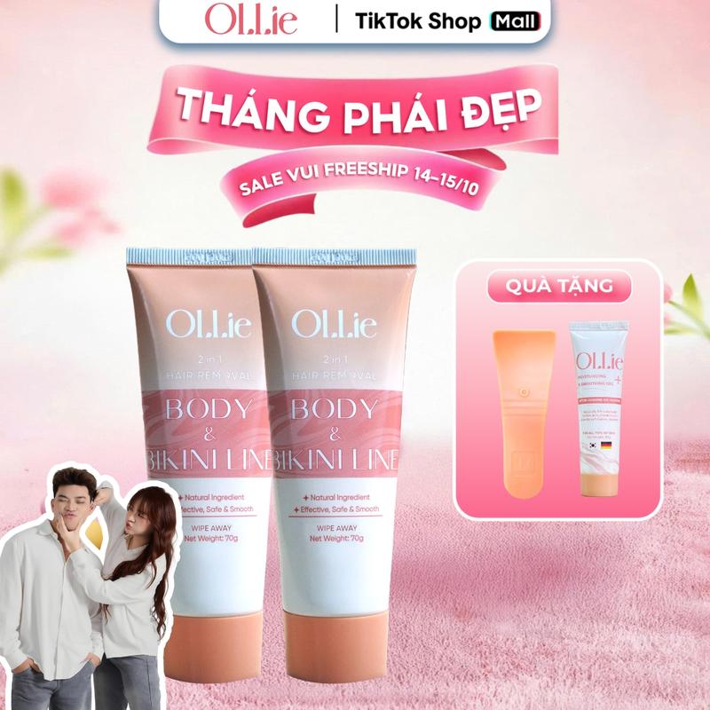 [DEAL HỜI LIVE] - KTL8210 COMBO 2 OLLIE Kem Tẩy Lông Body Nam Nữ Tặng 1 OLLIE Gel Dưỡng Và Que Gạt - Kem tẩy lông nách dành cho mọi loại da tay long kem tây tẩy lông mẹ bầu