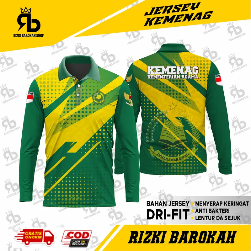 JERSEY KEMENTERIAN AGAMA/JERSEY KEMENDAG PANJANG/JERSEY LAPANGAN /KAOS OLAH RAGA PANJANG/KAOS SANTAI /jersy sport dri-fit 0
