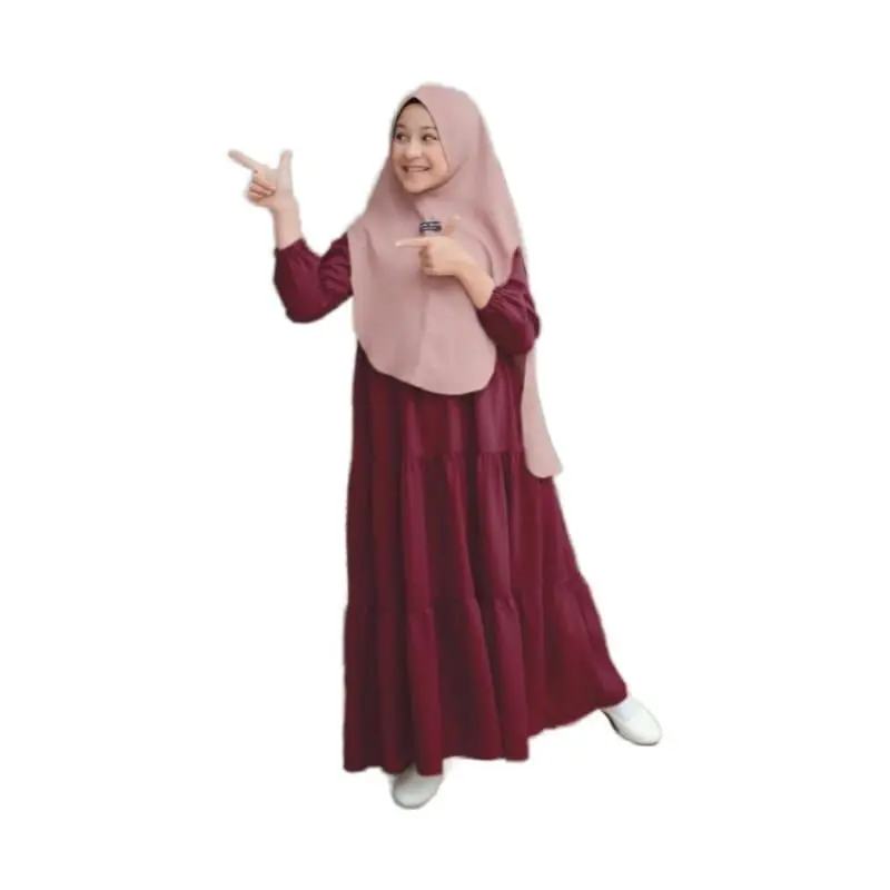 Gamis rayon Anak-  usia 7-13 tahun rayon premium Anak Baju Muslim Dress Remaja tanggung Syari Variasi gamis  rayon 7