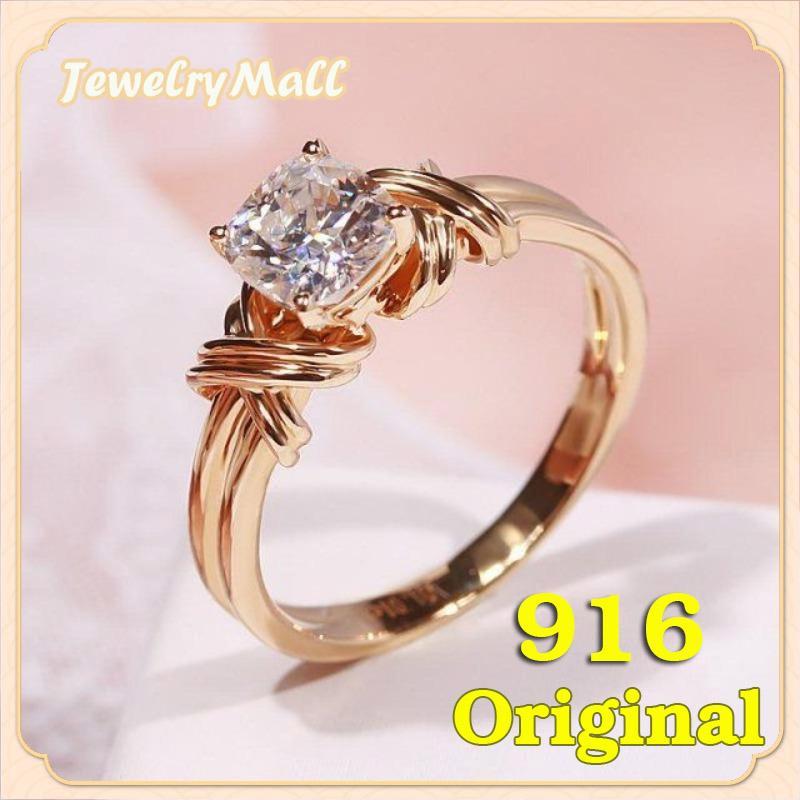emas titanium cop 916 Four claw diamond inlaid zircon ring for - TikTok ...