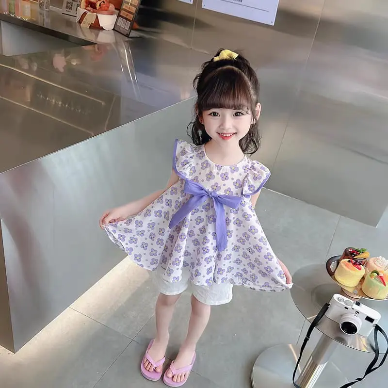 Baju Anak - Setelan Anak Perempuan Midori Pita Motif Bunga Terlaris / Fashion Oneset Anak Korean Style 0