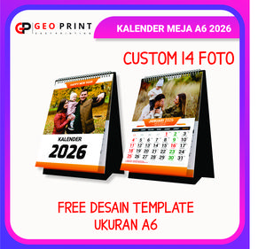 Kalender Meja Kalender Duduk Uk. A6 Custom Foto 16 Halaman | Kalender Foto Sendiri 2026