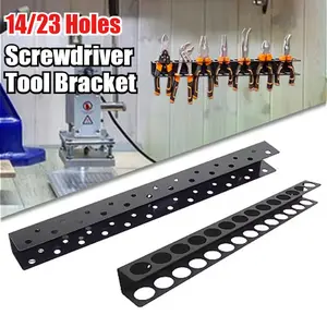 Wall Mounted Carbon Steel Wall Tool Rack Stand For Neat & Accessible Tool Arrangement Organizing Various Sizes Of Pliers - 23 Holes--2pcs