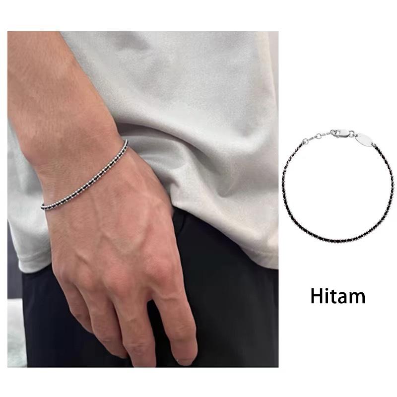 Gelang pasangan gaya kuno dari baja titanium 18K, tenunan tangan untuk wanita dan pria, gelang keberuntungan yang bisa disesuaikan panjangnya 15+5 cm, gelang emas/ hitam sederhana, aksesori modis, juga bisa digunakan sebagai gelang kaki