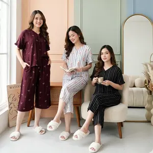 BABYDOLL RAYON 7/8 Piyama Wanita Kekinian Motif Terbaru Nukuid Baju Rayon Premium Grade A Adem & Jatuh - Busui